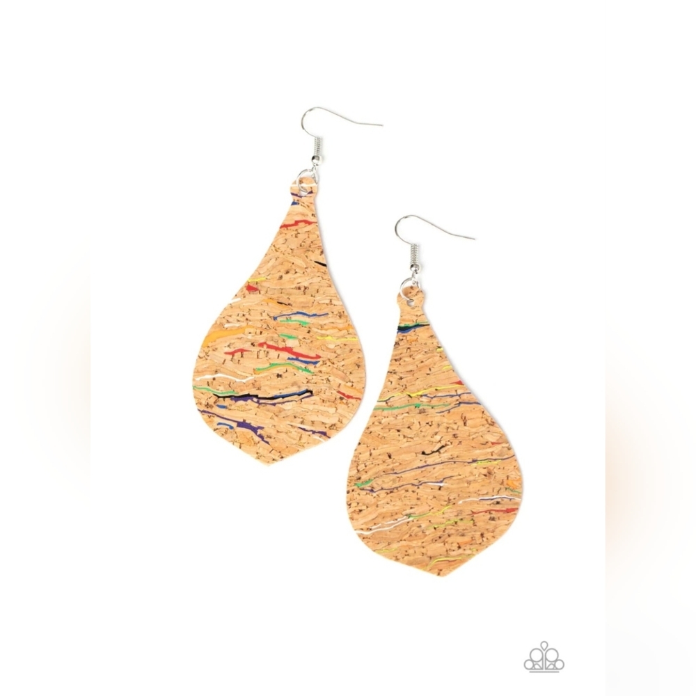 Earrings Cork Coast Multi Cork Fishhook TRENDY New. Lightweight